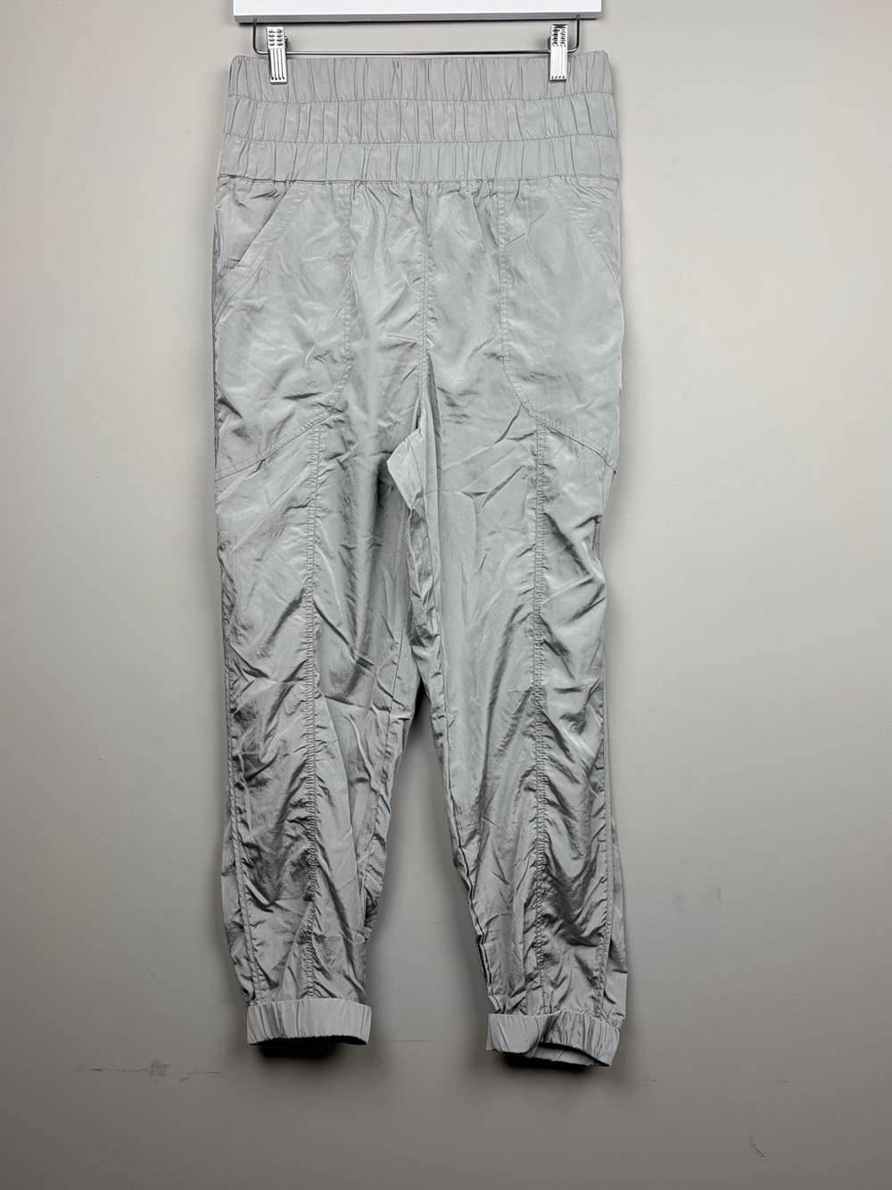 Free People Movement The Way Home Jogger Womens M Silver Gray Nylon Pants